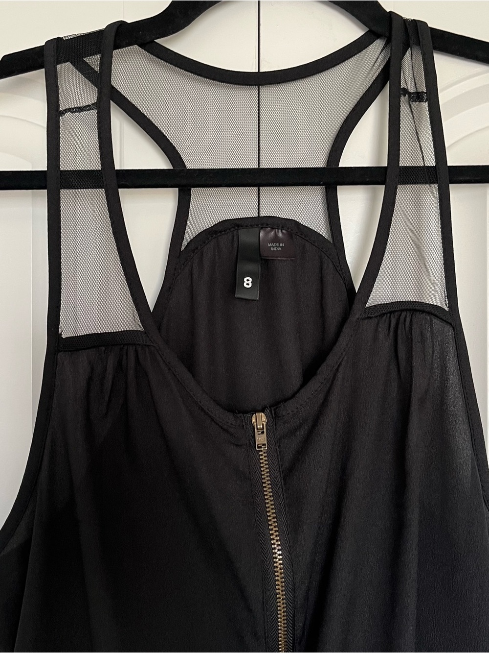 Divided Racer-Back Zipper Tank Top - Picture 3 of 4